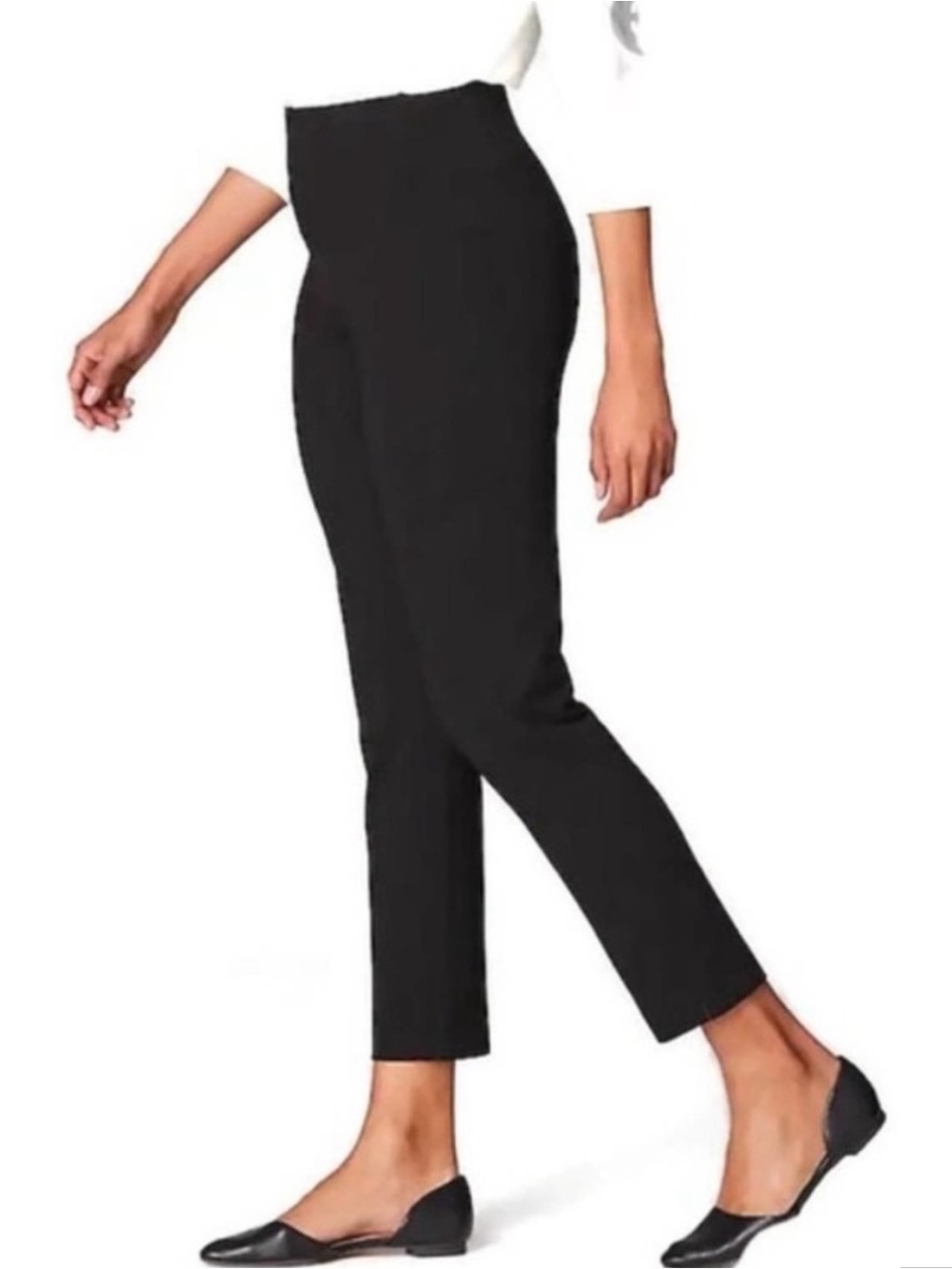 J. Jill Black Stretchy Tapered Leg Pants High Rise Pima Cotton Size Large Tall